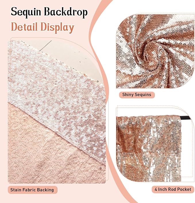 SquarePie Sequin Backdrop Curtain Not See Through Thick Background - Image 3