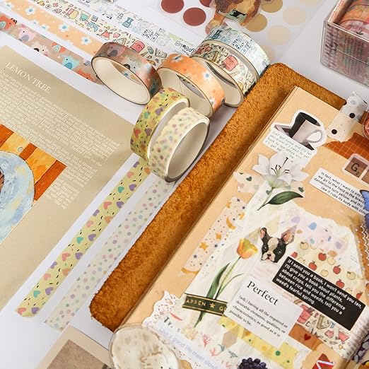 YUBBAEX 60 Rolls Value Washi Tape Pack Retro Arts Masking Tape Basic Patterns - Image 8