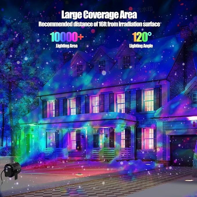 Water Wave Projector with APP & RF Control, IP65 Waterproof Smart Outdoor Lights - Image 2