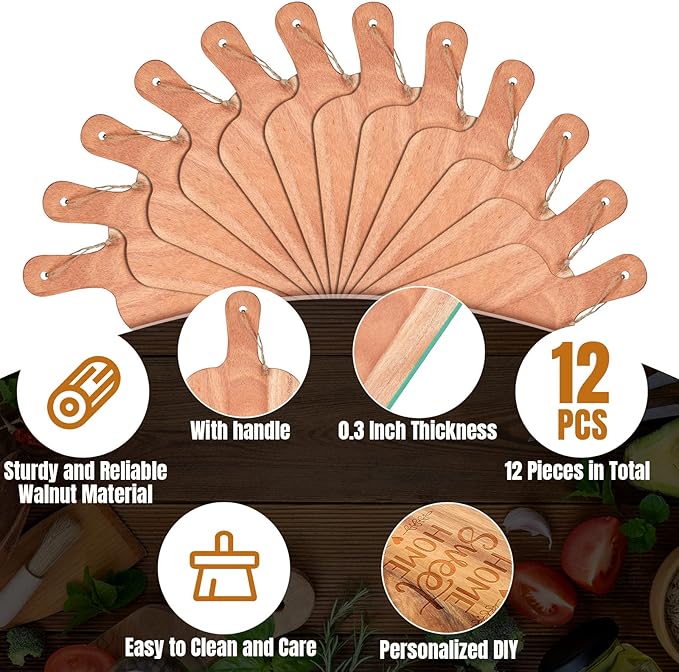 Patelai 12 Packs Wooden Cutting Board Set - Image 3