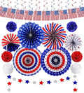 26Pcs 4th of July Decorations Patriotic Decor USA Flag String Red White Blue by Yunfan