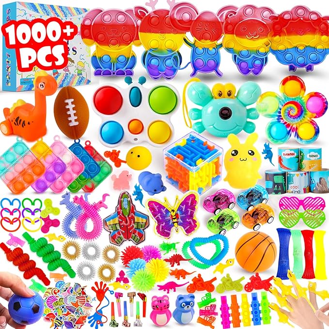 1000Pcs Bulk Party Favors for Kids, Fidget Toys Pack, Stocking Stuffers by DKZ