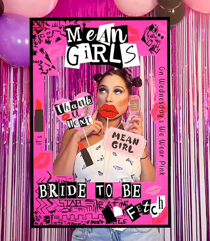 LaVenty Mean Girls Bachelorette Party Photo Booth Props Frame Bachelorette - Image 4