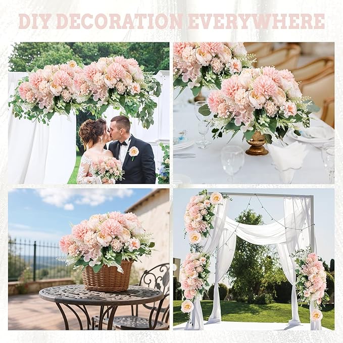 12 Packs Peonies Artificial Flowers, Silk Artificial Peonies Flowers Fake Peony - Image 8