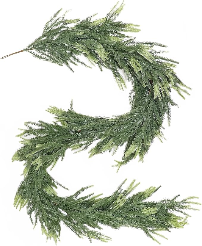 MAKHOT 1-Piece 5.6Ft Artificial Pine Needle Garland, Real Touch Winter Pine by MAKHOT