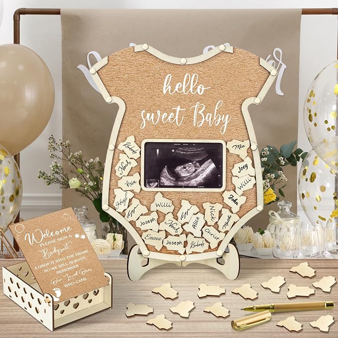 Wenqik 63 Pcs Bodysuit Baby Shower Guest Book Alternatives Set Baby Shower - Image 2