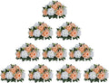 BLOSMON Flower Balls for Wedding Centerpieces: 10pcs Peach Fuzz 9.5 Inch Fake by Blosmon