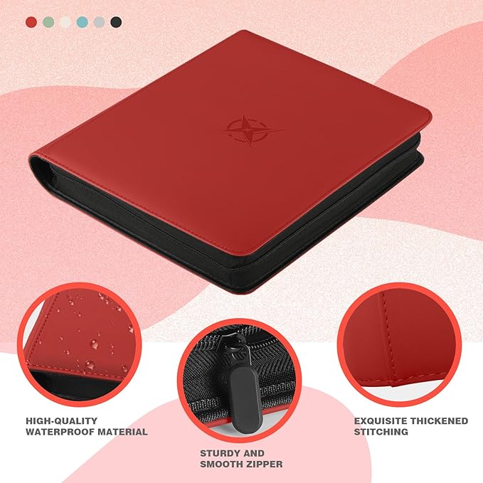 20-Pocket Card Binder, Trading Card Binder Holds 2000 Cards, Premium Zippered - Image 6