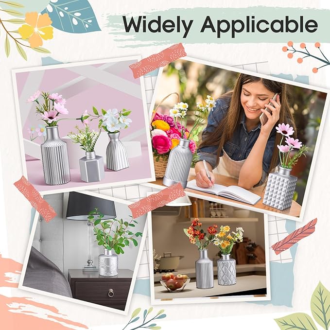 Yaomiao 30 Pcs Vases Bulk Colored Flower Glass Vases Bud Vintage Colored Glass - Image 5