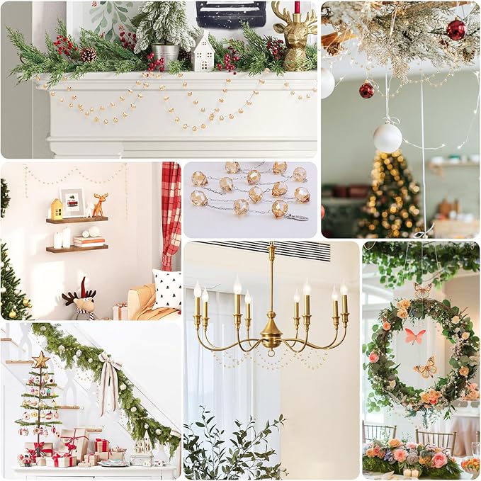 Christmas Garland, 9.8Ft Crystal Glass Beads Strands - Image 6