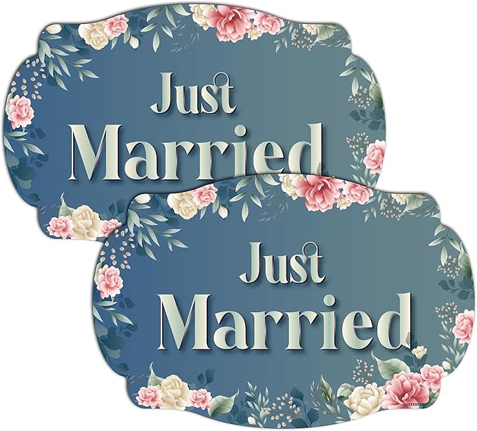 GEEKBEAR Just Got Married Car Magnet by GEEKBEAR