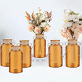 Vintage Glass Flower Vase，6 Pack Farmhouse Amber Gold Glass Centerpiece Vases by LEYIQUCHAMPAGNEWINEGLASSES