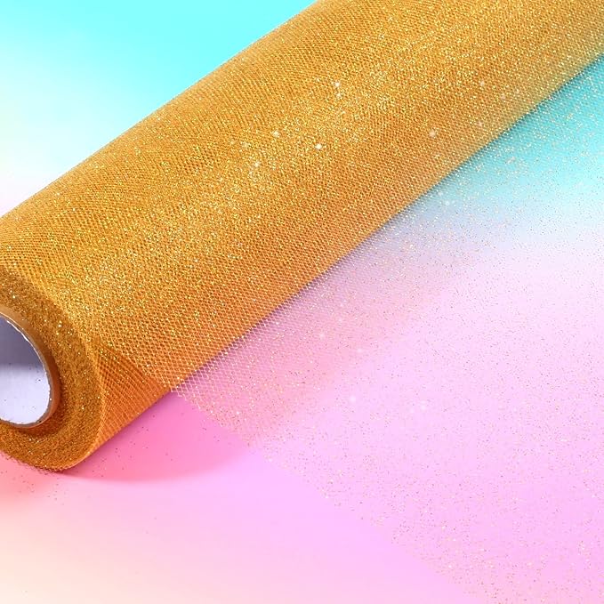 Sparkling Tulle Rolls, 15” by 30 Yards Glitter Tulle Spool Ribbon Fabric - Image 5