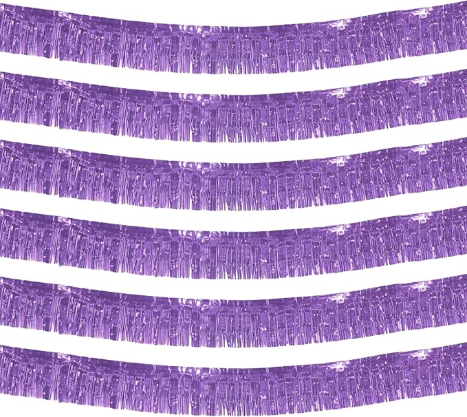 6 Pack 10 Feet Foil Fringe Garland Metallic Tinsel Streamers Banner Wall by Clayghsen