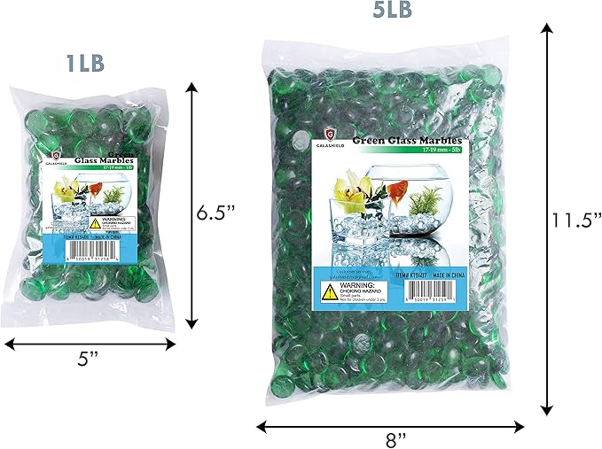 Galashield Flat Glass Marbles for Vases Green Glass Gems Beads Pebbles Vase - Image 6