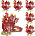 Halatool Thanksgiving Colorful Turkey Napkin Rings Set of 6, Funny Metal by HALATOOL