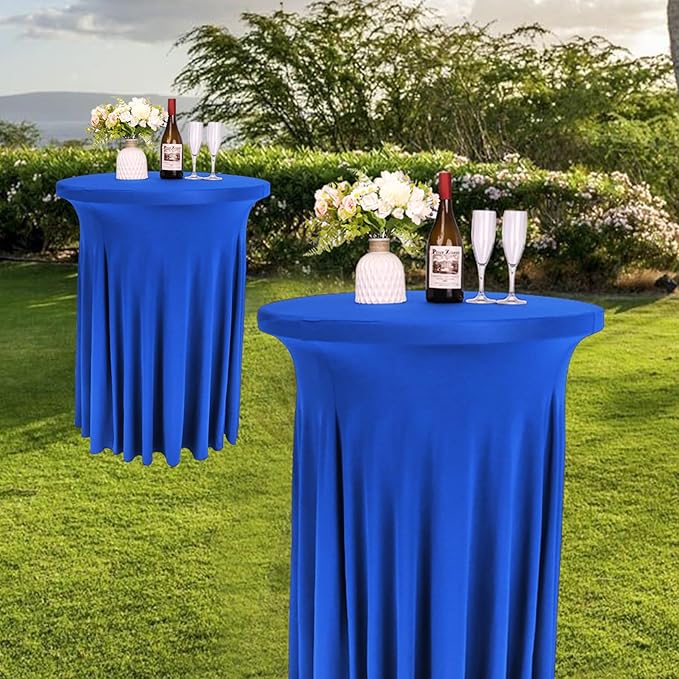 6 Pack Round Cocktail Tablecloth 32"x 43" Spandex Cocktail Table Skirt - Image 7