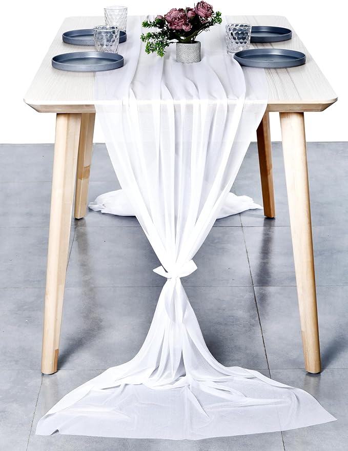 MDS 2 Pack 10ft Chiffon Table Runner 29 x 120 Inches Sheer Wedding Runner - Image 7