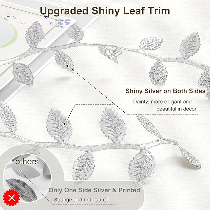 Naidiler Leaf Ribbon, Artificial Vines Leaves String Trim Ribbon Wild Jungle - Image 2