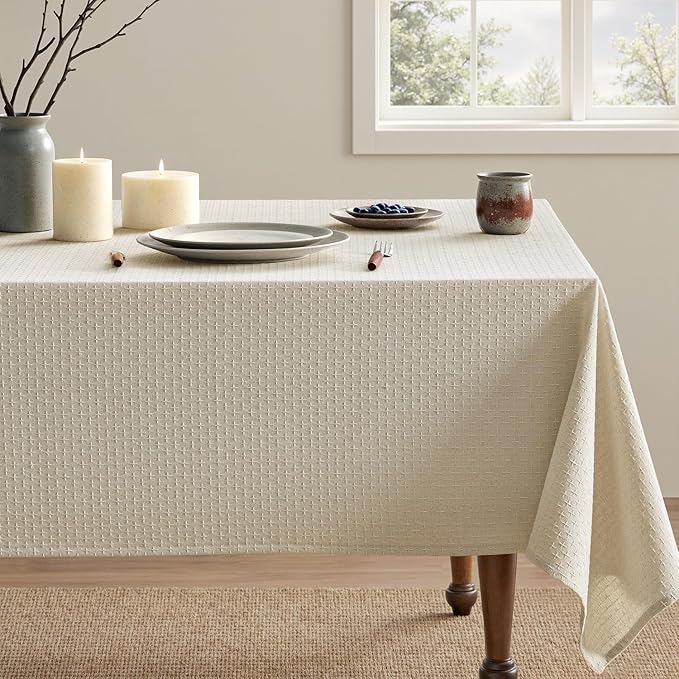 MIULEE Natural Linen Cottton Table Cloth Rectangle Tablecloth Waterproof - Image 7