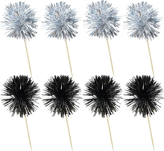 Ephlyn 30Pcs Foil Firework Cupcake Toppers Sparkles Fireworks Sticks Birthday - Image 3