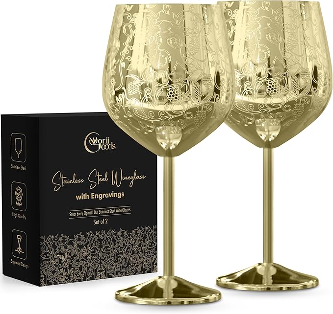 Stainless Steel Wine Glasses by Unknown