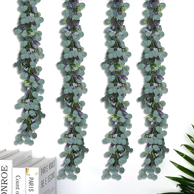 6FT Purple Flower Garlands Artificial Spring/Summer Garland Greenery Garlands - Image 7