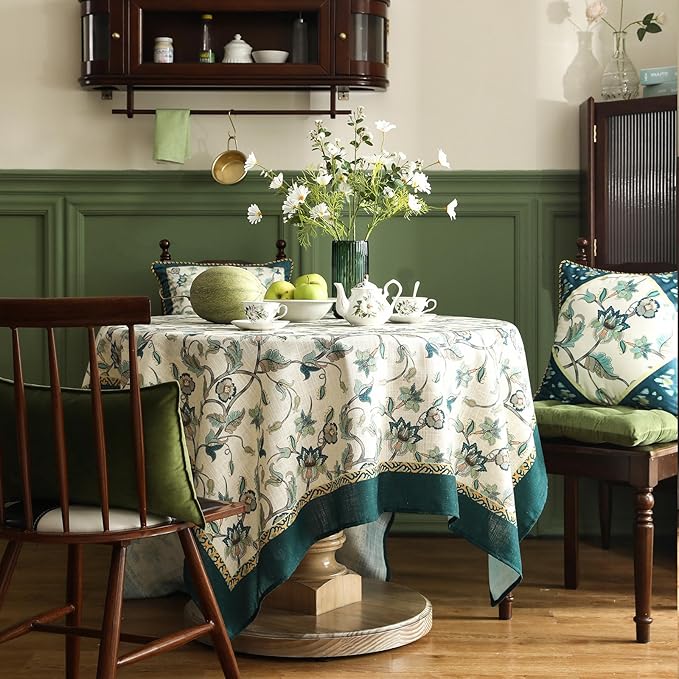 patdrea Designer Green Linen Table Cloth - Image 8