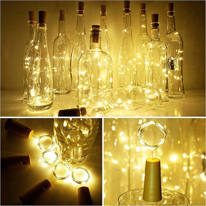 Wine Bottle Cork Lights 15Pack 10 LED/ 40 Inches Battery Operated Cork Shape - Image 9