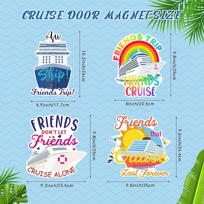 Hoteam 4 Pcs Friends Cruise Door Decorations Magnetic Large Friends Cruise Ship - Image 2
