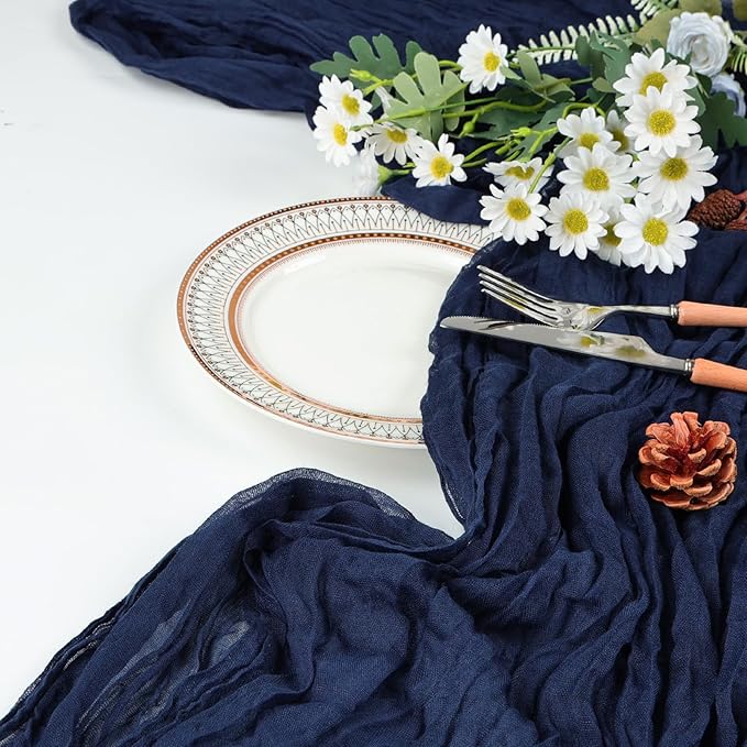 12 Pack Navy Blue Cheesecloth Table Runner 10ft Boho Gauze Fabric Cheese Cloth - Image 7