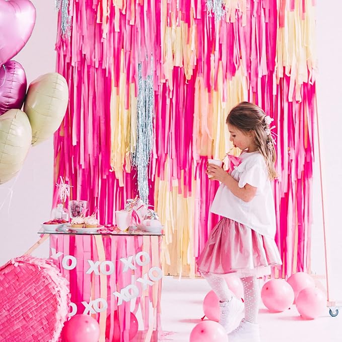PartyWoo Pink Crepe Paper Streamers 4pcs 328ft Pack of Dark Hot Pink Magenta - Image 4
