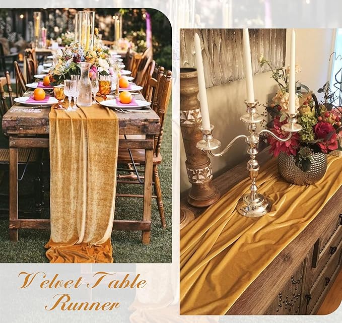 Velvet Table Runner 20 x 120 Inches 10ft Luxurious Thick Soft Velvet Christmas - Image 7