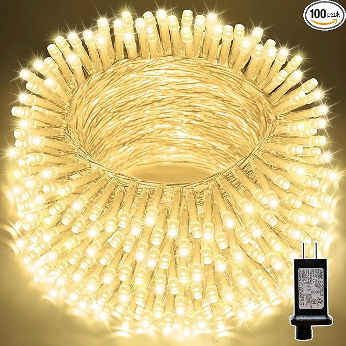 LAMPHOME 33ft Christmas Decorative Mini Lights, 100 LED Transparent Wire Fairy by ULL