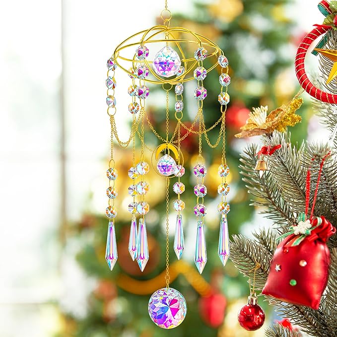 H&D HYALINE & DORA Colored Prisms Crystal Suncatcher Gold Window Sun Catcher - Image 7
