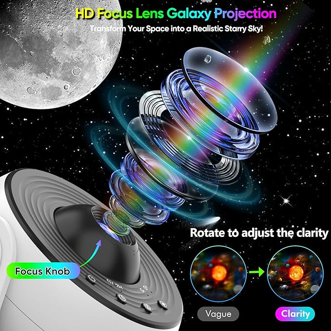 Upgraded Galaxy Projector for Bedroom, 13 in 1 HD Star Projector Light Projector - Image 5