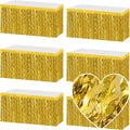 6 Pack 29x108 Inch Gold Wave Foil Fringe Table Skirts Metallic Banner by Mebiornt