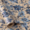 RUSPEPA Blue Floral Wrapping Paper Roll, 17 in x 16.4 ft, Mini Roll, Indigo by RUSPEPA