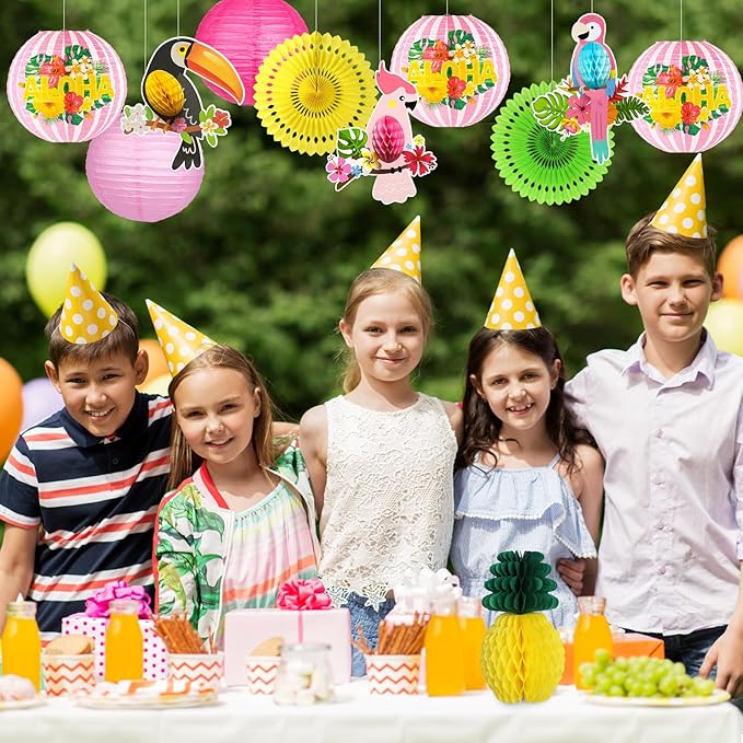 Luau Party Decorations, Aloha Paper Lanterns Tropical Parrot Birds Tissue Paper - Image 6