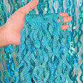 4 Pack Teal Aqua Blue Wavy Foil Fringe Curtains Party Decorations by CYLMFC