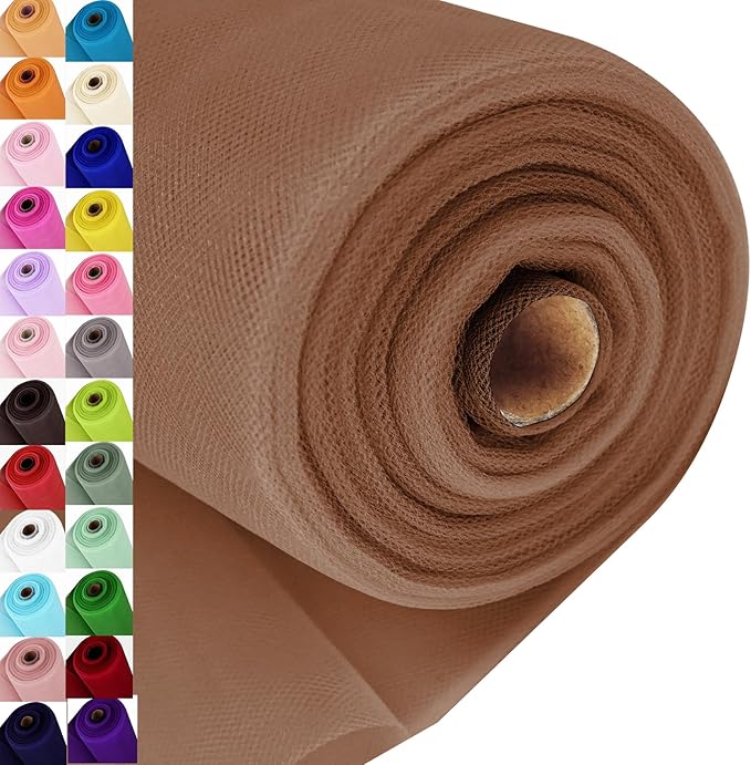 Chestnut Tulle Fabric Roll Spool Bolt Large Tulle Wedding Party Decoration by AblemeDeco