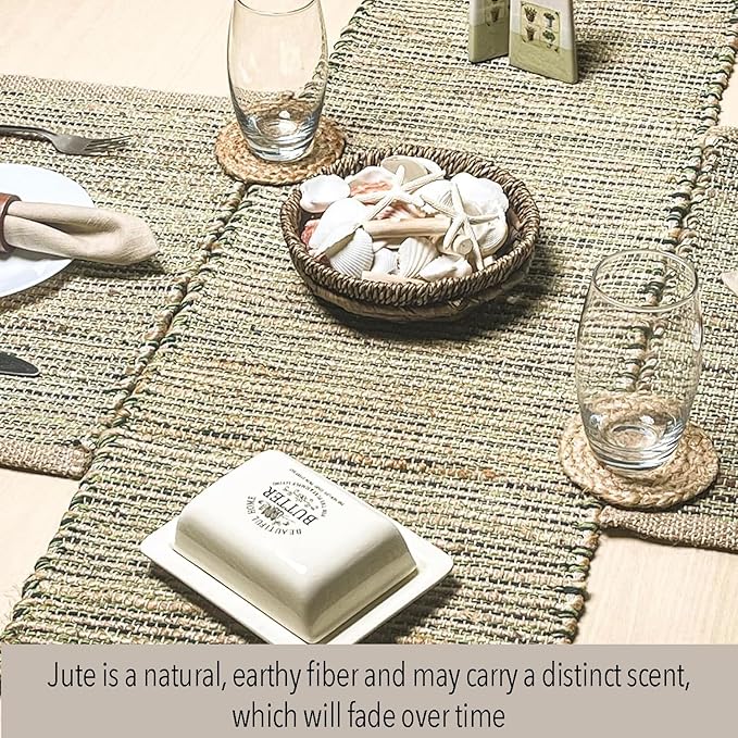 Chardin home Natural Jute Table Runner 13x36 Inch – Vintage Boho Rustic Table - Image 2