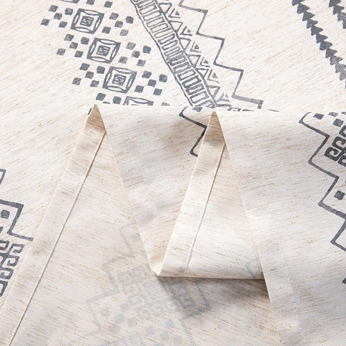 MYSKY HOME Boho Rectangle Tablecloth 60x120 Inches Linen Farmhouse Tablecloth - Image 2