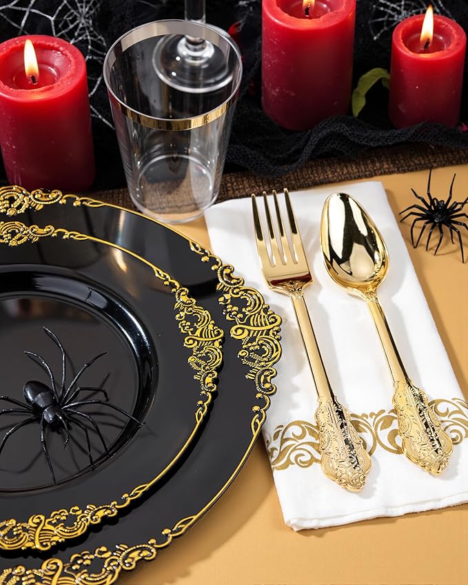Nervure 350PCS Black Plastic Plates - Image 5