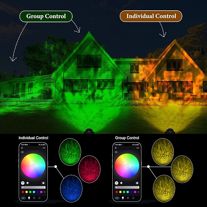 Water Wave Projector with APP & RF Control, IP65 Waterproof Smart Outdoor Lights - Image 4