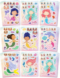 Aowplc 32 Sheets Mermaid Make‑A‑Face Stickers by Aowplc