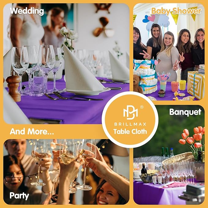 BRILLMAX 6 Pack Purple Tablecloths - Image 9