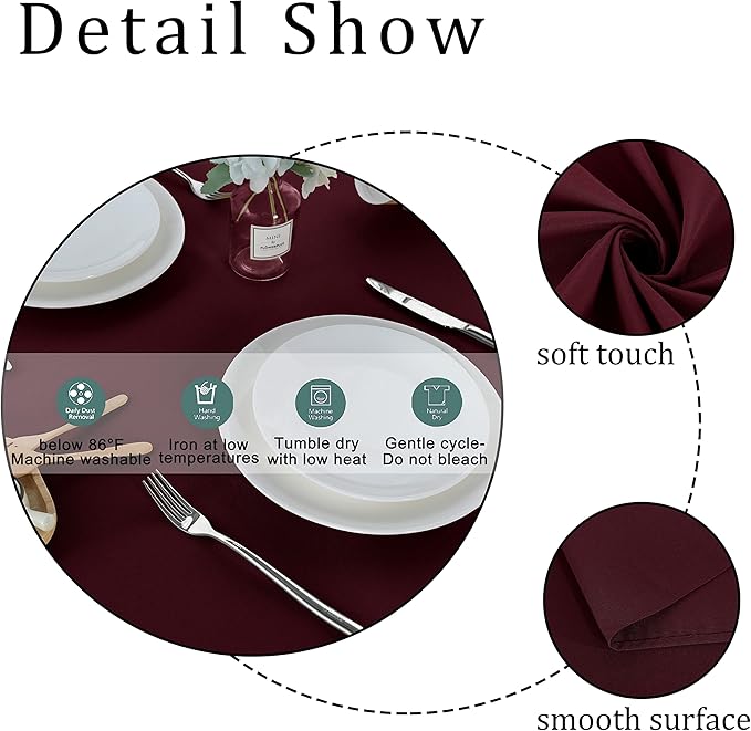 Fitable Square Tablecloth 54x54 inch Tablecloth Stain and Wrinkle Resistant - Image 5