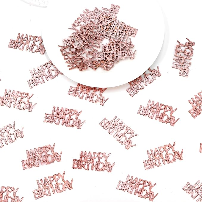 Rose Gold Happy Birthday Confetti - Image 7