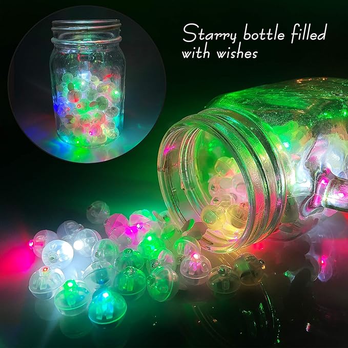 Aogist 50pcs 10-Colors Mini Lights, Long Standby Time Waterproof LED Balloon - Image 5